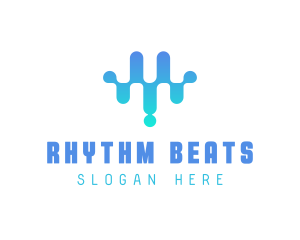 Modern Sound Wave Beat logo design