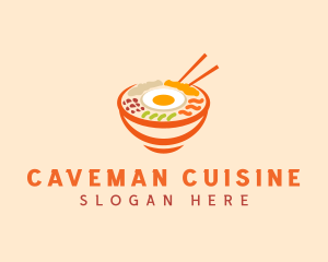 Korean Cuisine Bibimbap logo design