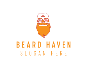 Hipster Beard DJ Music Man logo design