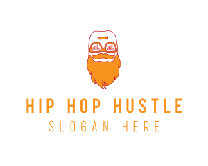 Hipster Beard DJ Music Man logo design