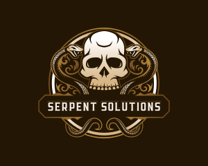 Death Skull Snake logo design