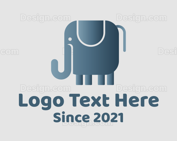 Cute Grey Elephant Logo