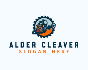 Chainsaw Logging Woodcutter logo design