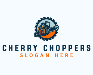 Chainsaw Logging Woodcutter logo design