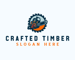 Chainsaw Logging Woodcutter logo design