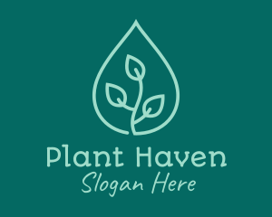 Water Droplet Plant logo design