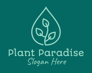 Water Droplet Plant logo design