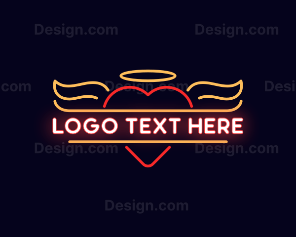 Angel Heart Erotic Neon Logo