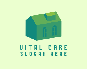3D Green House Logo