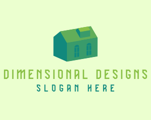 3D Green House logo design