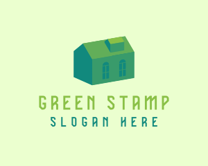 3D Green House logo design