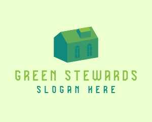 3D Green House logo design