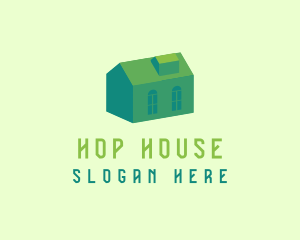 3D Green House logo design