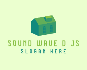 3D Green House logo design