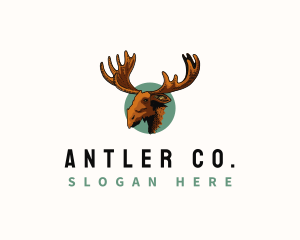 Moose Antler Animal logo