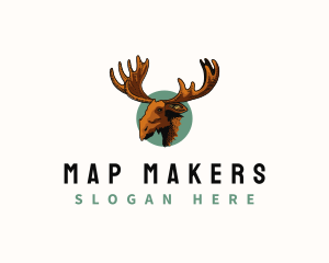 Moose Antler Animal logo design