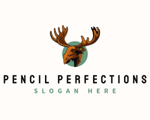 Moose Antler Animal logo