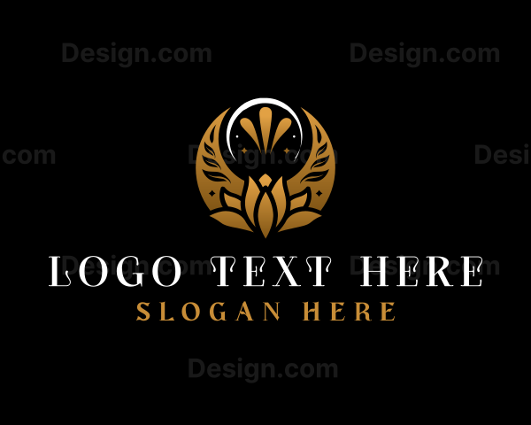 Deluxe Moon Lotus Flower Logo