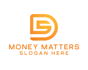 Golden Monogram Letter DS logo
