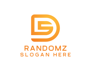 Golden Monogram Letter DS logo