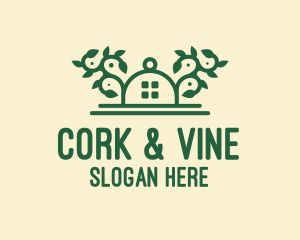 Green Vine Landscape House logo design