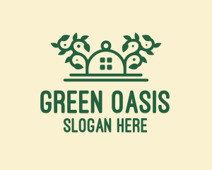 Green Vine Landscape House logo design