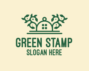 Green Vine Landscape House logo design