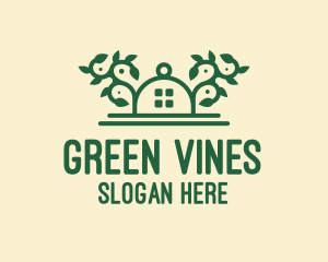 Green Vine Landscape House logo design