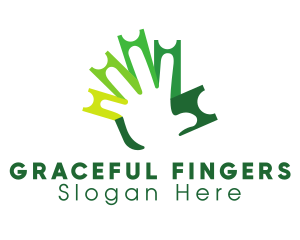 Green Ticket Hand logo design