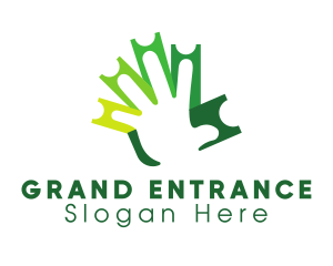 Green Ticket Hand logo design
