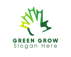 Green Ticket Hand logo design