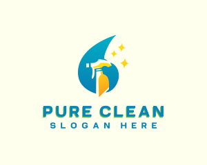 Disinfection Cleaning Sanitation logo design