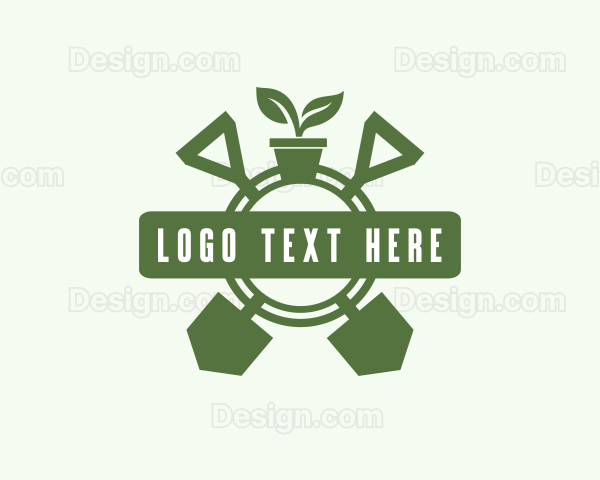 Plant Shovel Gardening Logo