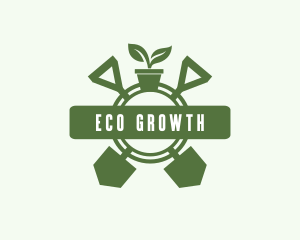 Plant Shovel Gardening logo design