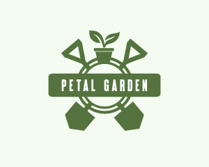 Plant Shovel Gardening logo design