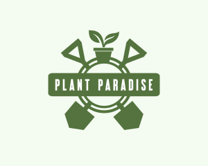 Plant Shovel Gardening logo design