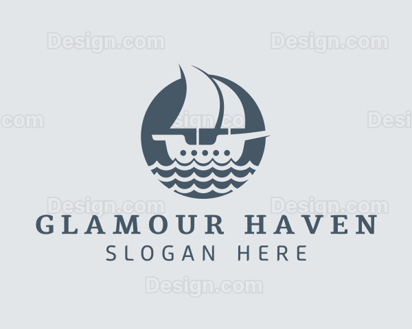 Ocean Galleon Ship Logo