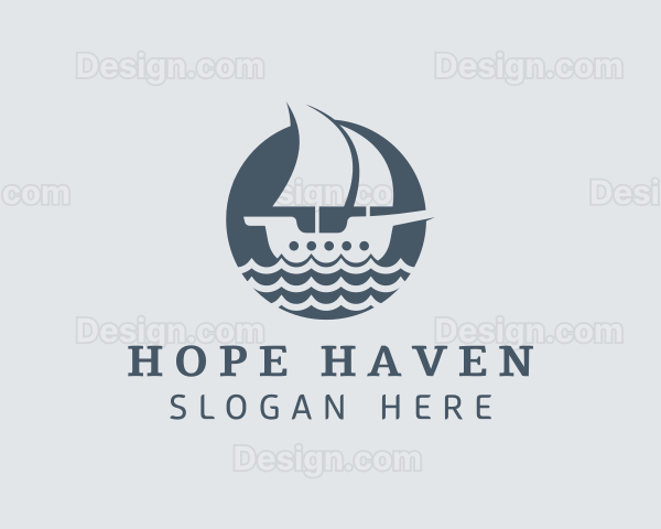 Ocean Galleon Ship Logo