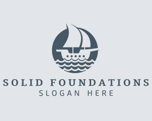 Ocean Galleon Ship  Logo