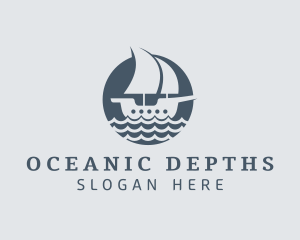 Ocean Galleon Ship  logo design