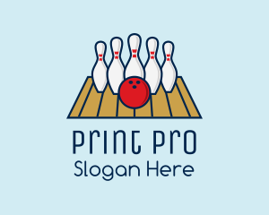 Modern Bowling Game logo design