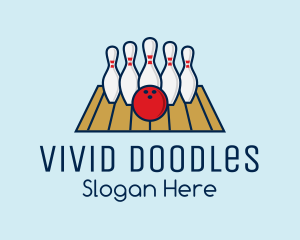 Modern Bowling Game logo design