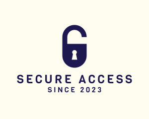 Secure Keyhole Lock logo design