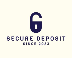 Secure Keyhole Lock logo design