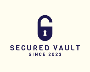 Secure Keyhole Lock logo design