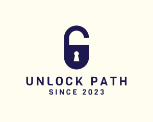 Secure Keyhole Lock logo design