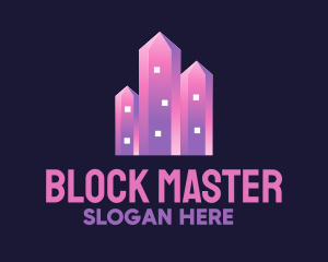 Pink Crystal Buildings logo design