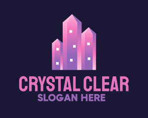 Pink Crystal Buildings logo design