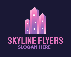 Pink Crystal Buildings logo design