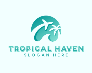 Tropical Plane Travel logo design